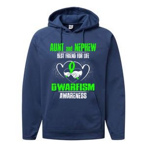 Aunt And Nephew Best Friend Of Life Dwarfism Awareness Gift Performance Fleece Hoodie