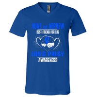 Aunt And Nephew Best Friend Of Life Erbs Palsy Awareness Gift V-Neck T-Shirt