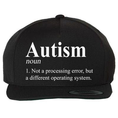 Autism Awareness Not A Processing Error Definition Wool Snapback Cap