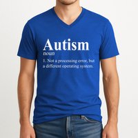 Autism Awareness Not A Processing Error Definition V-Neck T-Shirt