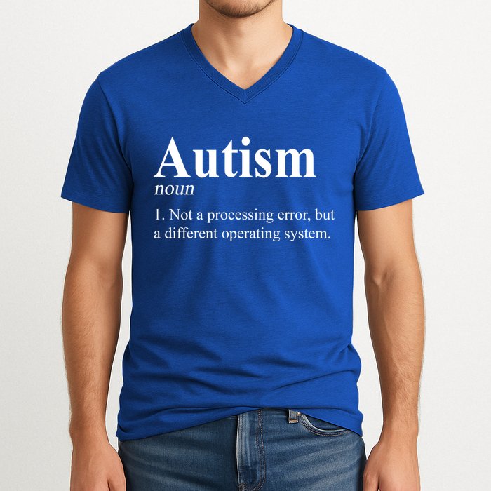 Autism Awareness Not A Processing Error Definition V-Neck T-Shirt
