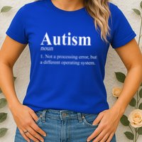 Autism Awareness Not A Processing Error Definition Womens T-Shirt