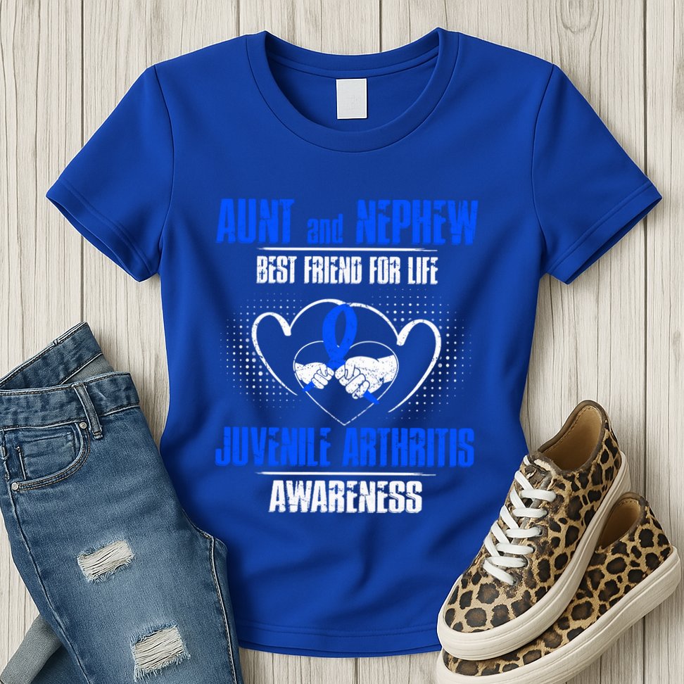 Aunt And Nephew Best Friend Of Life Juvenile Arthritis Cute Gift Womens T-Shirt