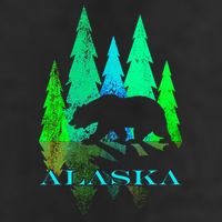Alaska Alaskan Northern Light Trees With Bear Cool Comfort Performance Bucket Hat
