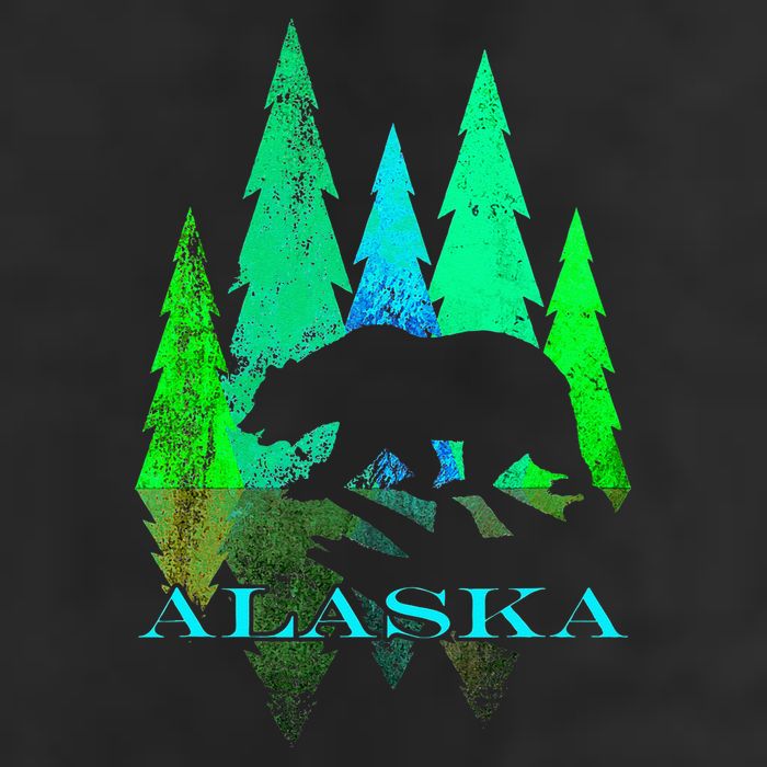 Alaska Alaskan Northern Light Trees With Bear Cool Comfort Performance Bucket Hat