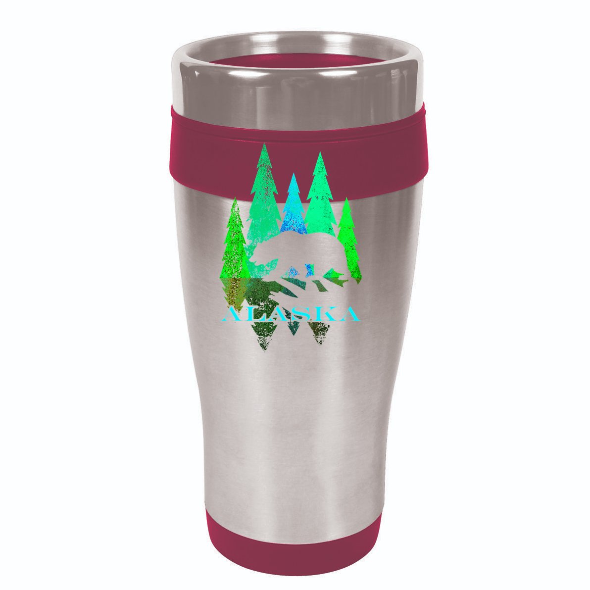 Alaska Alaskan Northern Light Trees With Bear Sustainable Bucket Hat