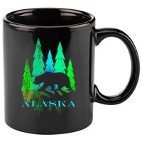 Alaska Alaskan Northern Light Trees With Bear 11oz C Handle Ceramic Mug