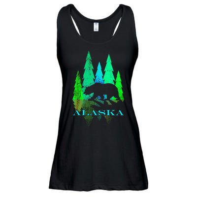 Alaska Alaskan Northern Light Trees With Bear Ladies Essential Flowy Tank
