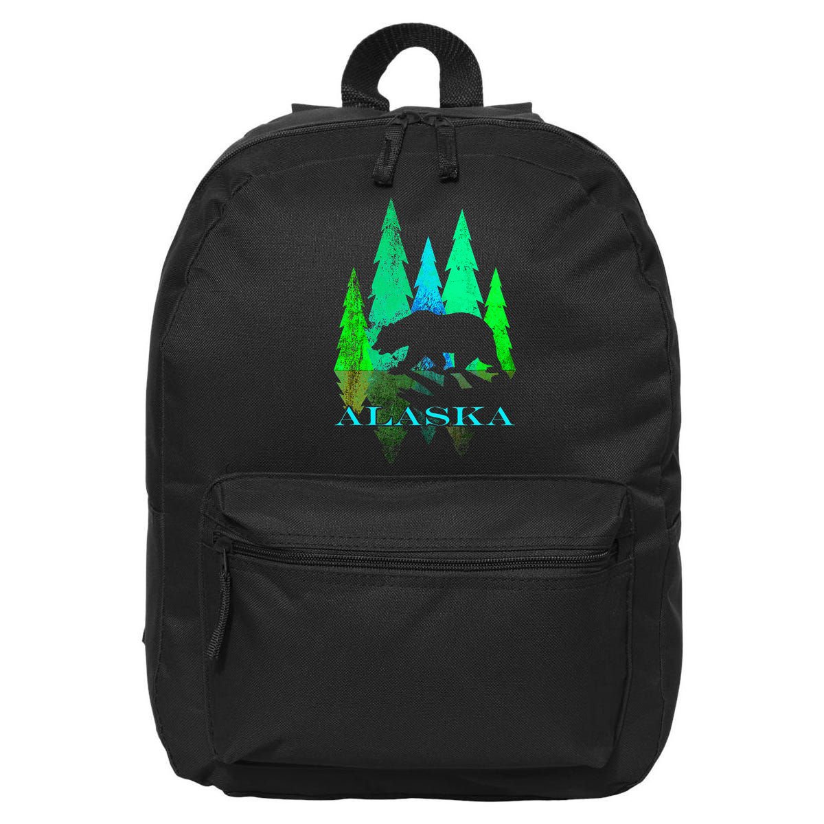 Alaska Alaskan Northern Light Trees With Bear 16 in Basic Backpack