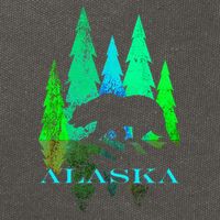 Alaska Alaskan Northern Light Trees With Bear Cotton Canvas Backpack