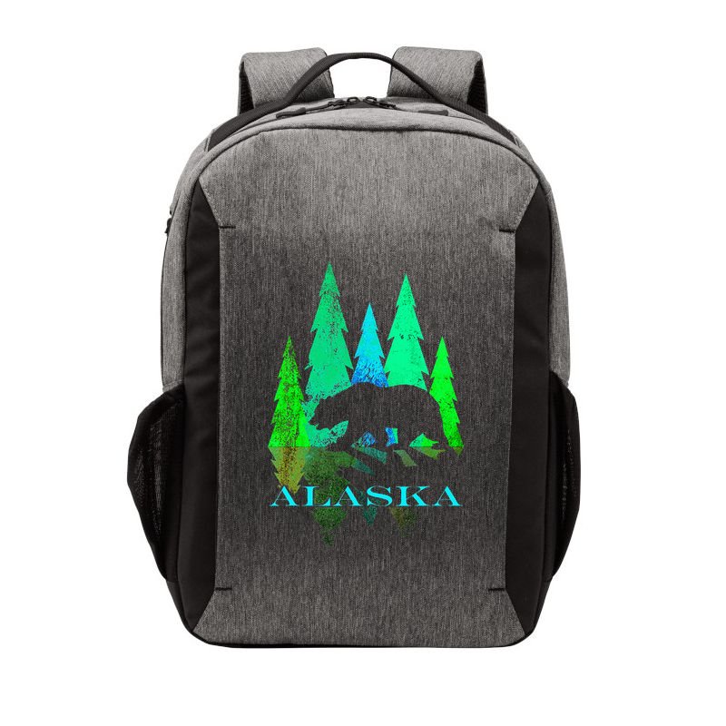 Alaska Alaskan Northern Light Trees With Bear Vector Backpack