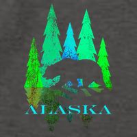 Alaska Alaskan Northern Light Trees With Bear Vector Backpack
