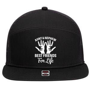 Aunt And Nephew Funny Friends For Life Mothers Day Cute Gift 7 Panel Mesh Trucker Snapback Hat