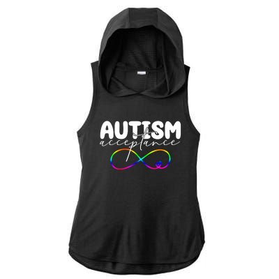 Autism Acceptance Neurodiversity Heart Ladies PosiCharge Tri-Blend Wicking Draft Hoodie Tank