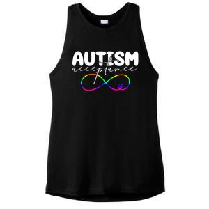 Autism Acceptance Neurodiversity Heart Ladies PosiCharge Tri-Blend Wicking Tank