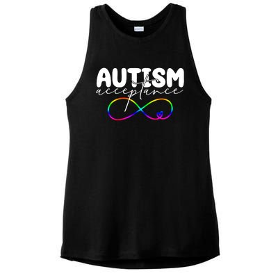 Autism Acceptance Neurodiversity Heart Ladies PosiCharge Tri-Blend Wicking Tank