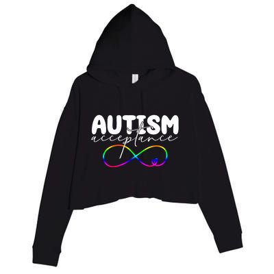 Autism Acceptance Neurodiversity Heart Crop Fleece Hoodie