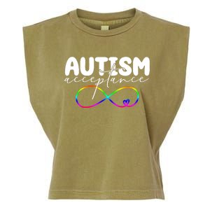 Autism Acceptance Neurodiversity Heart Garment-Dyed Women's Muscle Tee