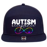 Autism Acceptance Neurodiversity Heart 7 Panel Mesh Trucker Snapback Hat