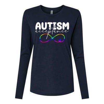 Autism Acceptance Neurodiversity Heart Womens Cotton Relaxed Long Sleeve T-Shirt