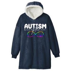 Autism Acceptance Neurodiversity Heart Hooded Wearable Blanket