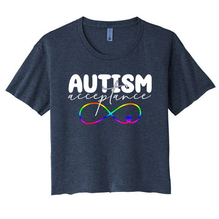 Autism Acceptance Neurodiversity Heart Women's Crop Top Tee