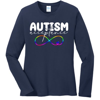 Autism Acceptance Neurodiversity Heart Ladies Long Sleeve Shirt