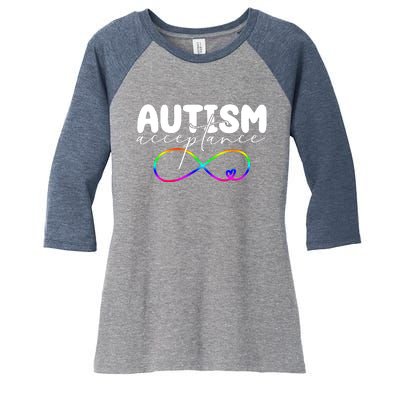 Autism Acceptance Neurodiversity Heart Women's Tri-Blend 3/4-Sleeve Raglan Shirt