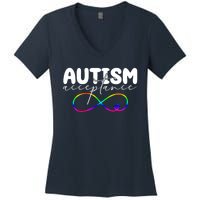 Autism Acceptance Neurodiversity Heart Women's V-Neck T-Shirt