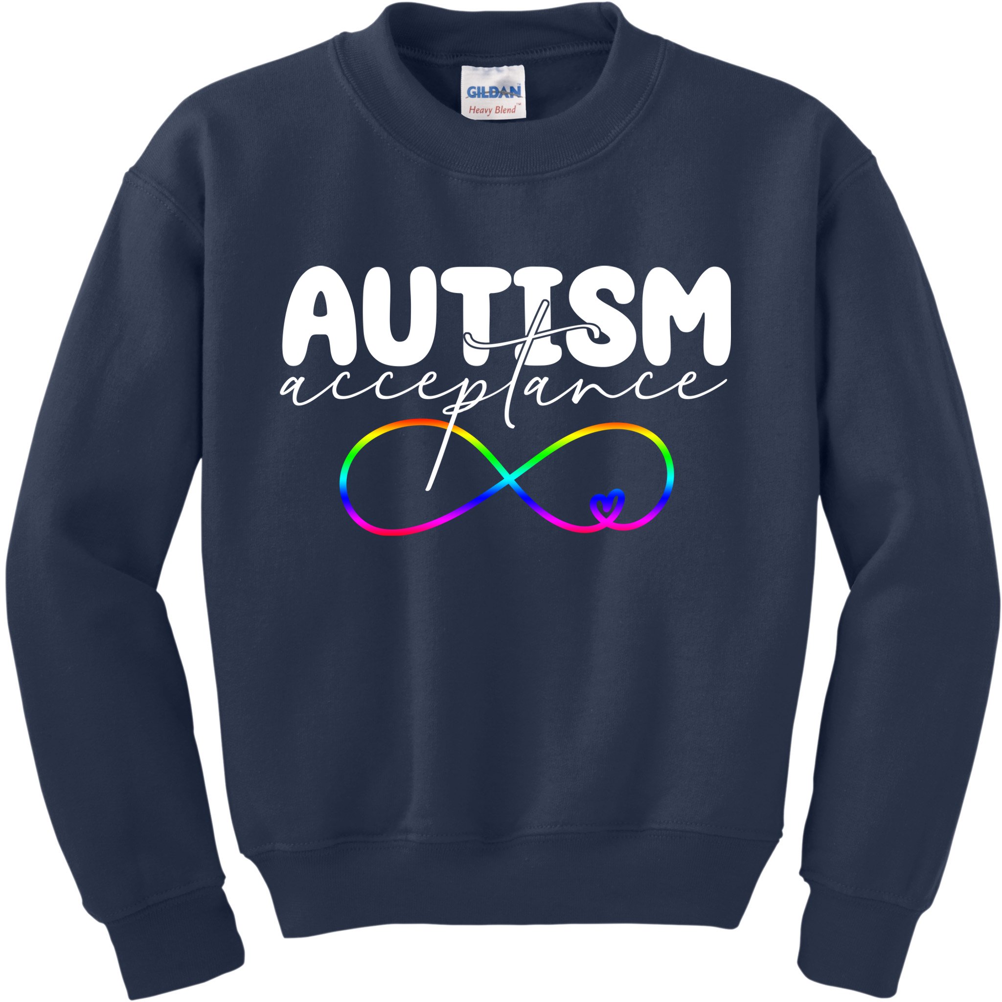 Autism Acceptance Neurodiversity Heart Kids Sweatshirt