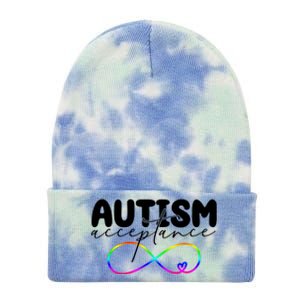 Autism Acceptance Neurodiversity Heart Tie Dye 12in Knit Beanie