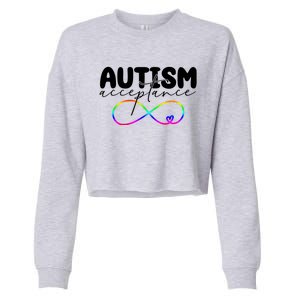 Autism Acceptance Neurodiversity Heart Cropped Pullover Crew