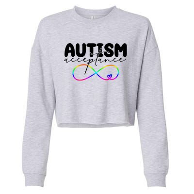 Autism Acceptance Neurodiversity Heart Cropped Pullover Crew