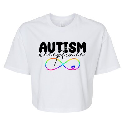 Autism Acceptance Neurodiversity Heart Bella+Canvas Jersey Crop Tee