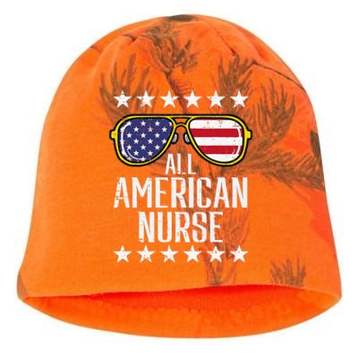 All American Nurse Scrub Memorial Day 4th of July RN Kati - Camo Knit Beanie