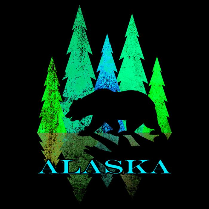 Alaska Alaskan Northern Light Trees With Bear Cooling Performance Crew T-Shirt