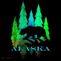 Alaska Alaskan Northern Light Trees With Bear Baby Bodysuit