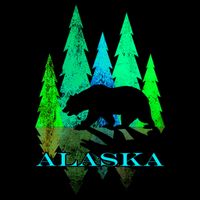 Alaska Alaskan Northern Light Trees With Bear Zip Tote Bag