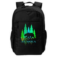 Alaska Alaskan Northern Light Trees With Bear Backpack