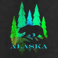 Alaska Alaskan Northern Light Trees With Bear Adult Drive Performance Visor