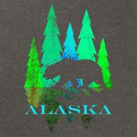Alaska Alaskan Northern Light Trees With Bear Cotton Canvas Backpack