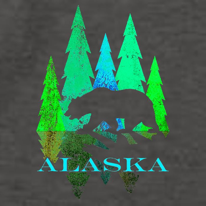 Alaska Alaskan Northern Light Trees With Bear Vector Backpack