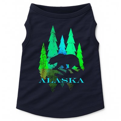 Alaska Alaskan Northern Light Trees With Bear Doggie Tank