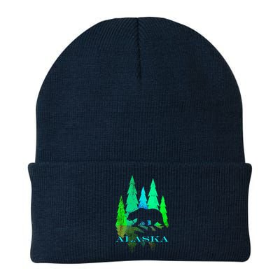 Alaska Alaskan Northern Light Trees With Bear Beanie