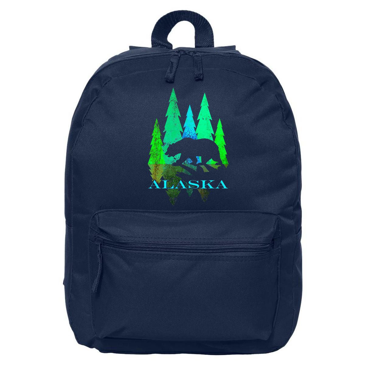 Alaska Alaskan Northern Light Trees With Bear 16 in Basic Backpack