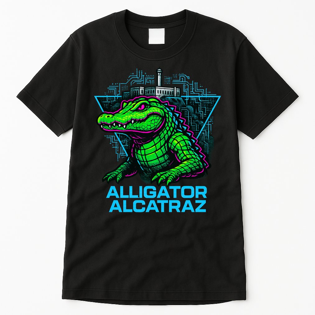 Alligator Alcatraz Neon Cityscape Tall T-Shirt