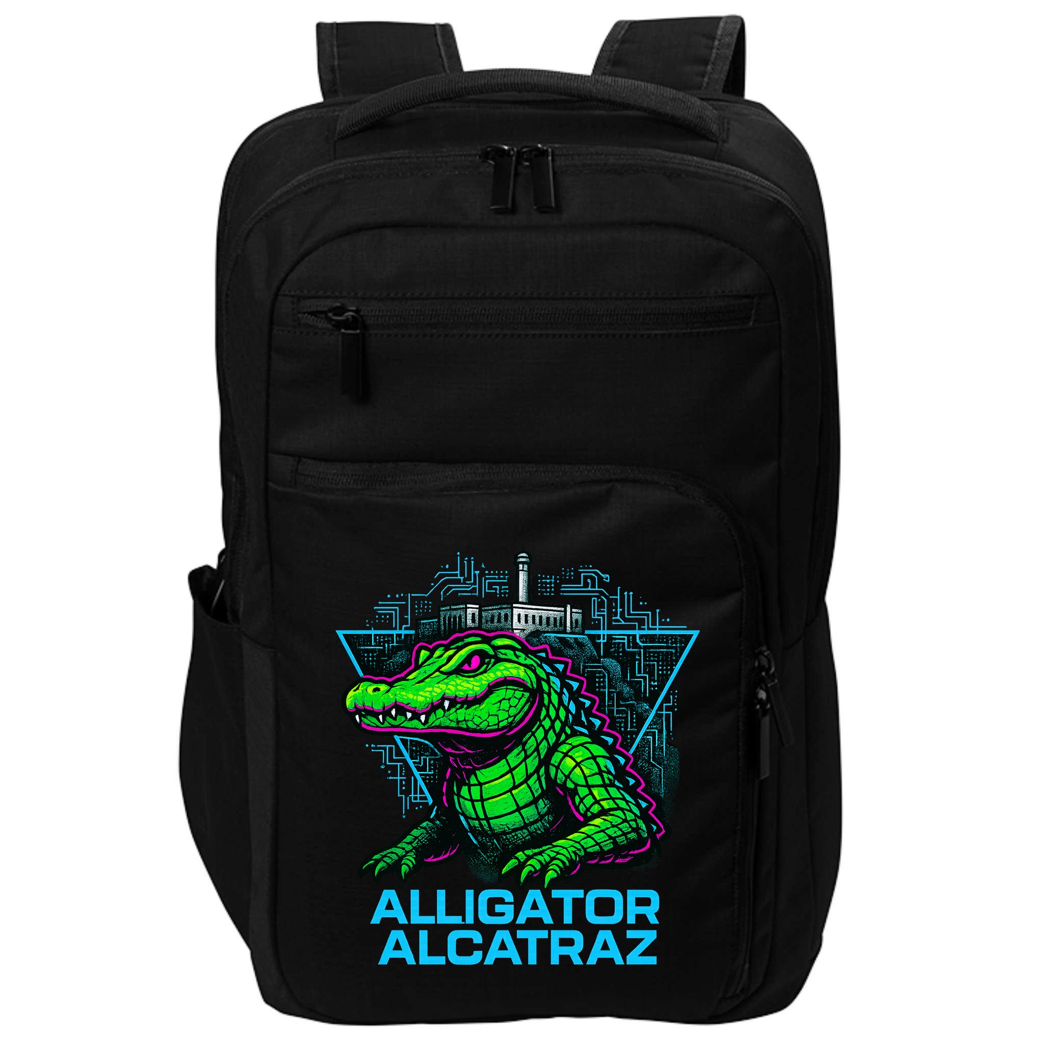 Alligator Alcatraz Neon Cityscape Impact Tech Backpack