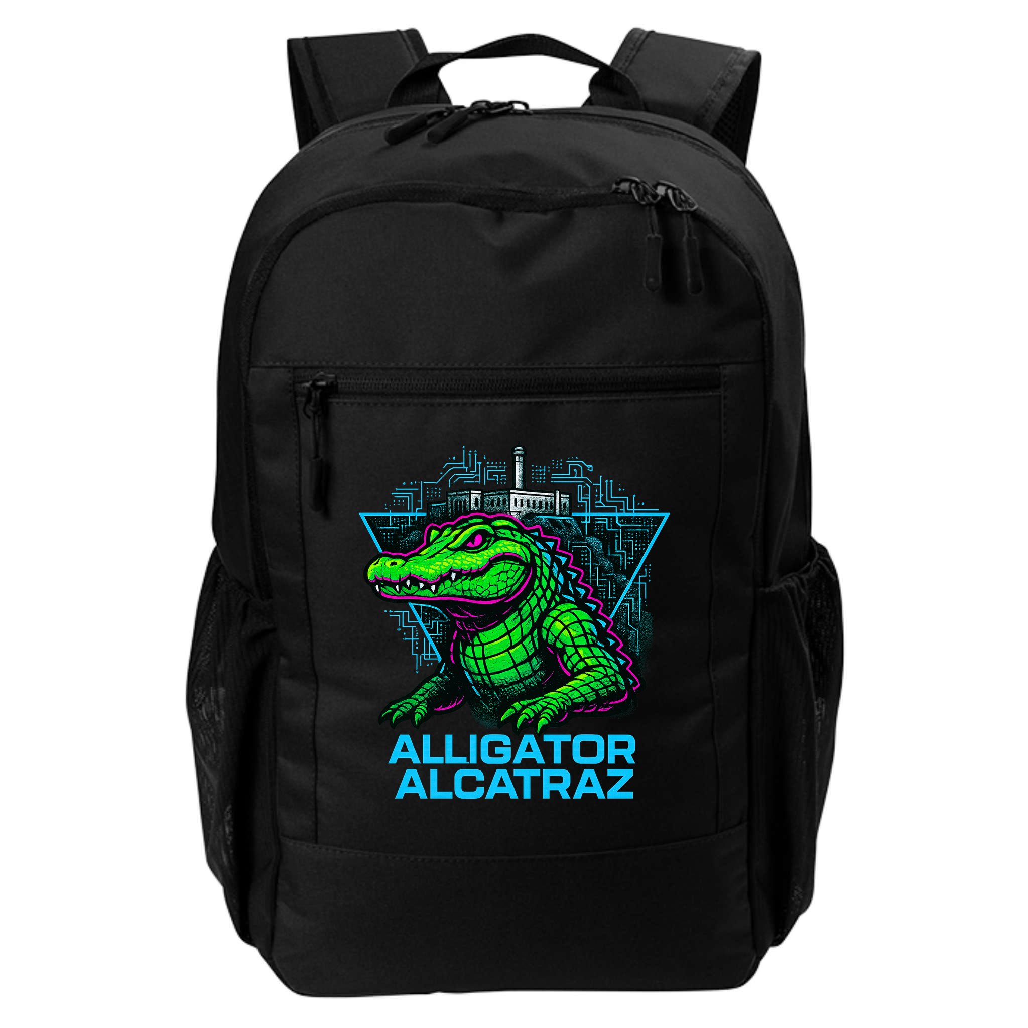 Alligator Alcatraz Neon Cityscape Backpack