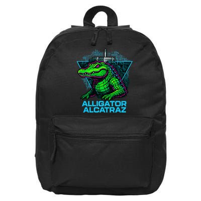 Alligator Alcatraz Neon Cityscape 16 in Basic Backpack