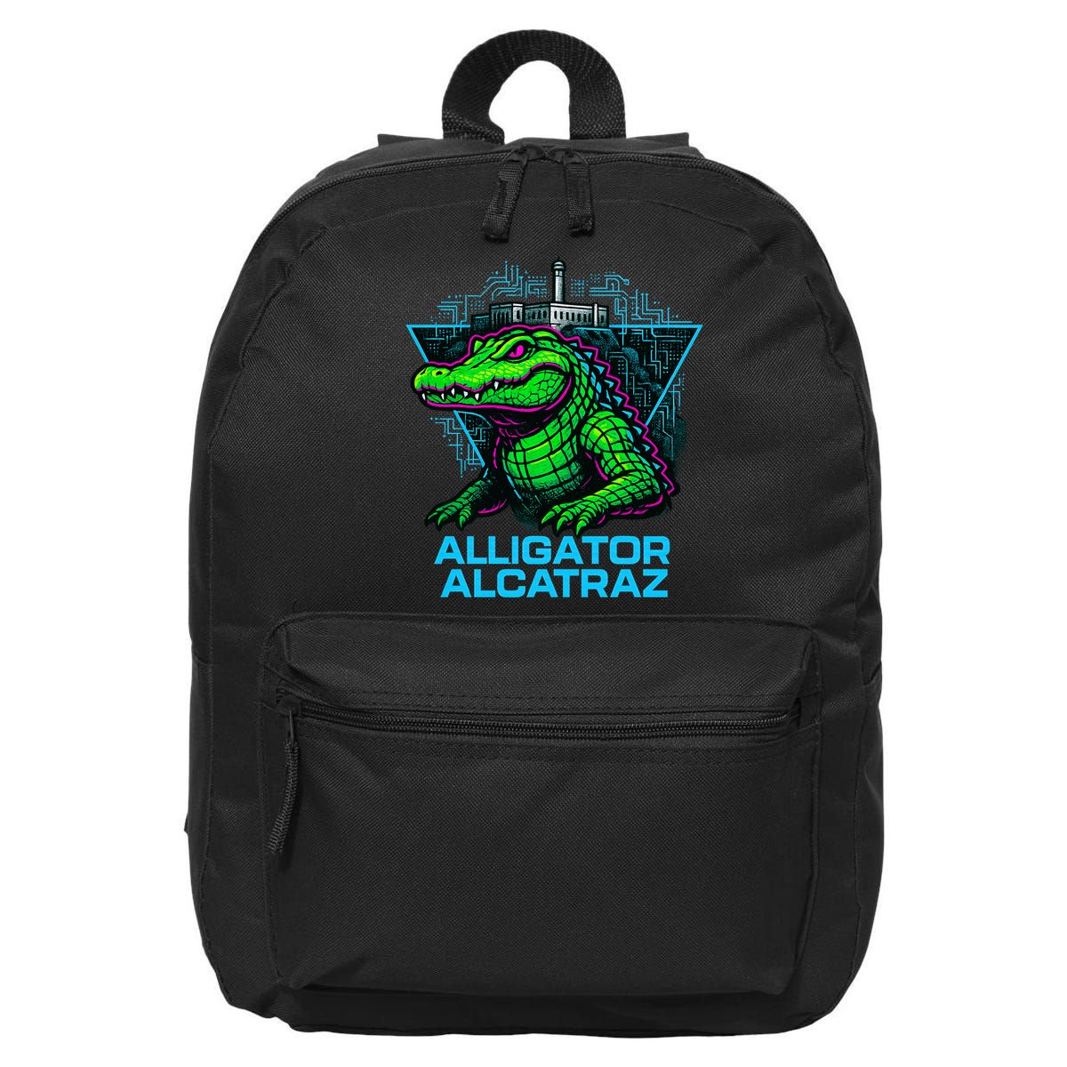 Alligator Alcatraz Neon Cityscape 16 in Basic Backpack